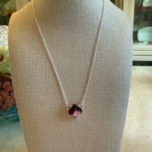 Pink Dahlia Sterling Silver Necklace